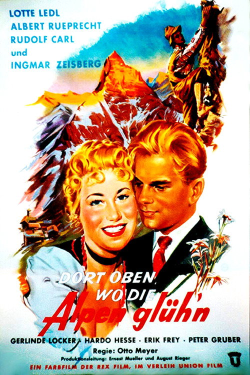 Dort oben, wo die Alpen glühen poster