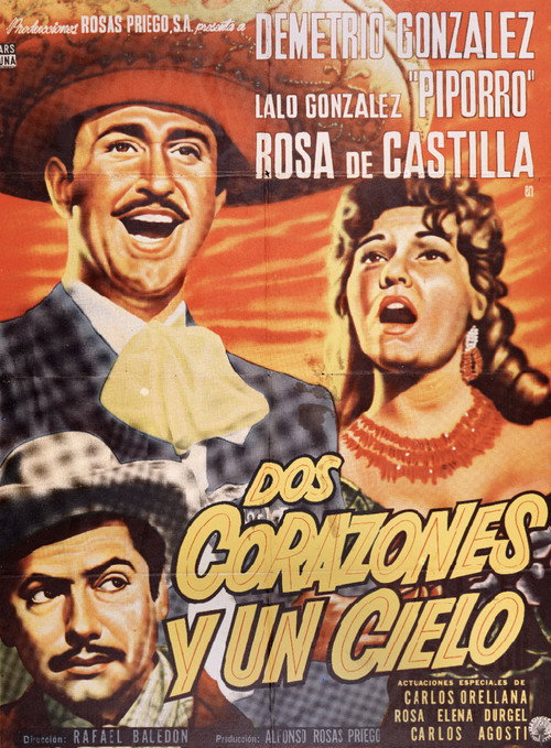 Dos corazones y un cielo poster