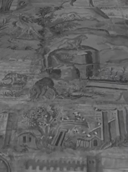 Restauro del mosaico del Nilo poster