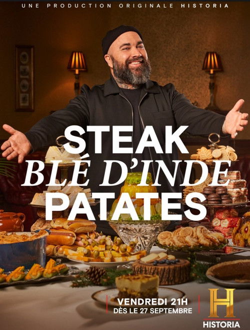 Steak, blé d’Inde, patates poster